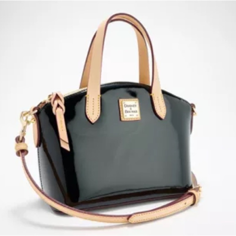 Dooney & Bourke Black and Tan Satchel EUC!
